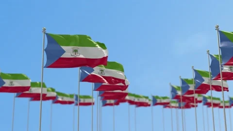 Equatorial Guinea Row Of Flags 3D Animation Stock-Footage 148662569