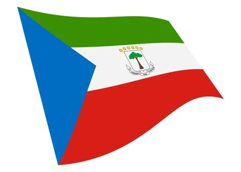 Equatorial Guinea waving flag 3d illustration Stock Illustration