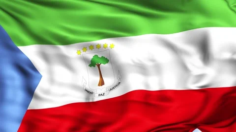 Equatorial Guinea Waving Flag Background Video stock 204136520