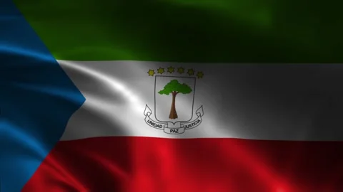 Equatorial Guinea Waving Flag. Flag of Equatorial Guinea Waving Animation. Stock Footage 263839209