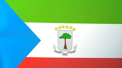 Equatorial Guinea Waving Flag Stock Footage 10761804