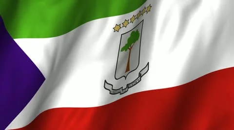 Equatorial Guinea Waving Flag Stock Footage 12253611