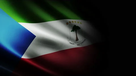 Equatorial Guinea Waving Flag. Seamless loop animation closeup waving. Stock Footage 238617799