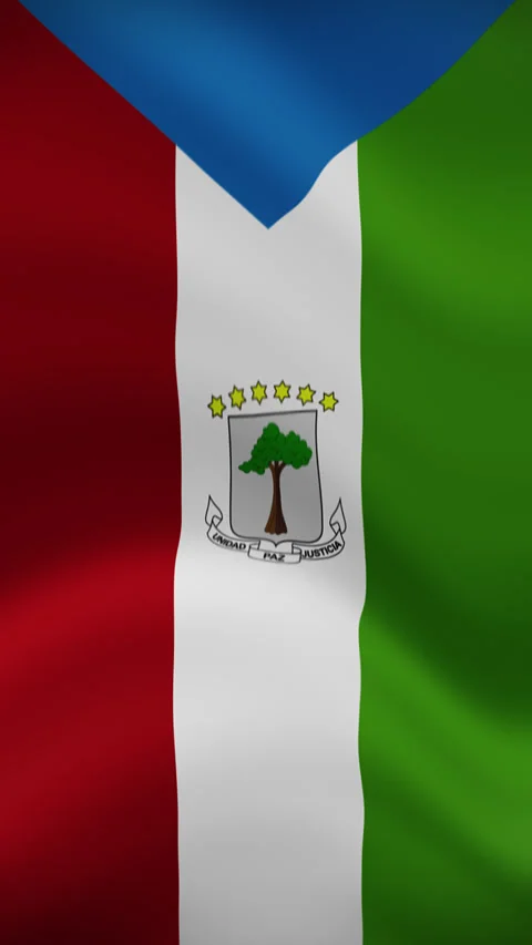 Equatorial Guinea Waving Flag in Vertical Orientation – Loop Animation Stock Footage 294949503