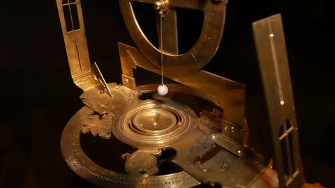 Equatorial sundial. Time measurement using sunshine. Stock Footage 89506459