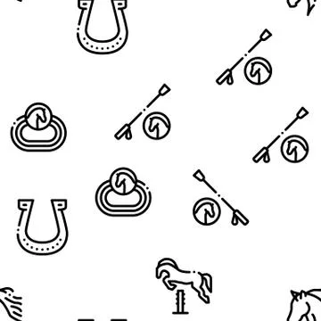 Equestrian Animal Seamless Pattern Vector Stock Illustration