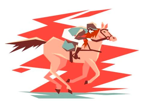 Equestrian horse racing Stock Illustration