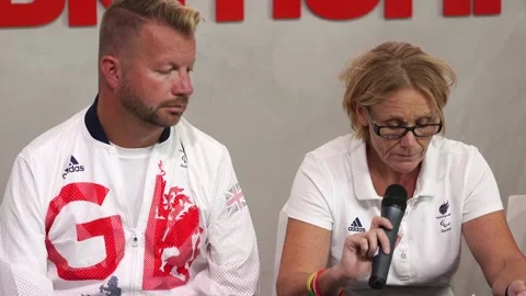 Equestrian rider Lee Pearson announced as ParalympicsGBs flag-bearer - Press Video stock 148698123