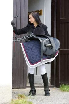 Equestrian with saddle Foto stock