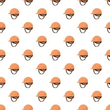 Equestrian safety helmet orange pattern seamless background イラスト素材