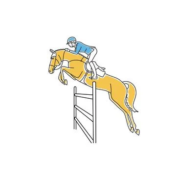 Equestrian show jumping vector icon Stock Illustration