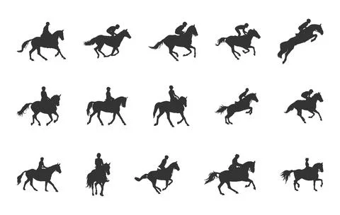 Equestrian silhouette Stock Illustration