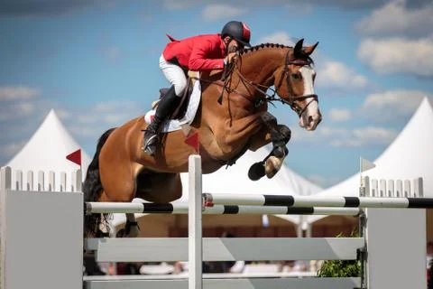 Equestrian Sports, Horse Jumping Stock Photos