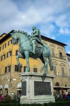 Equestrian statue of Cosimo I Stock Photos