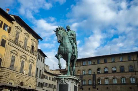 Equestrian statue of Cosimo I Stock Photos