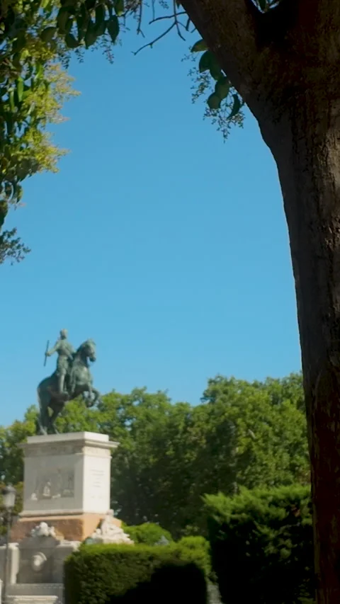 Equestrian Statue Of General Espartero In Madrid Spain Park Stock Footage 346182592