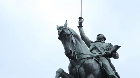 Equestrian Statue of George Washington Stock Footage 64026500