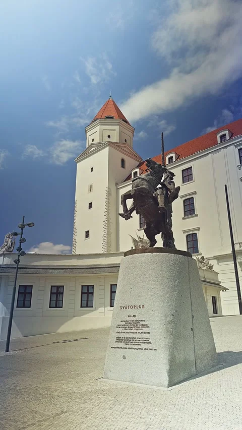The equestrian statue of King Ferdinand I stands proudly within the grounds of Stock Footage 340866227