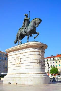 Equestrian statue of King John I Stock Photos