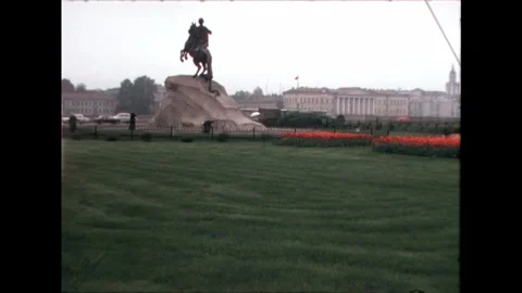 Equestrian Statue in Park Stock Footage 278399434