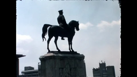 Equestrian Statue Silhouette Stock Footage 278100893
