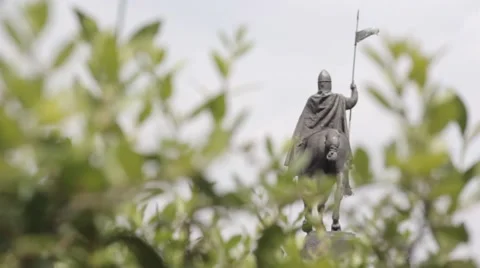 Equestrian statue of St.. Vaclav Stock Footage 40826962