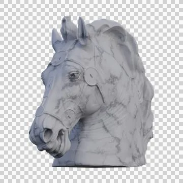 Equestrian statue  statue, 3d renders, isolated, perfect for your design Stock Illustration