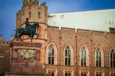Equestrian statue at windsor castle Stock Photos