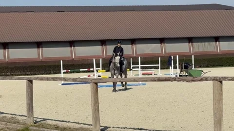 Equestrian Training in Scenic Mountain Arena. 库存影片 331682905