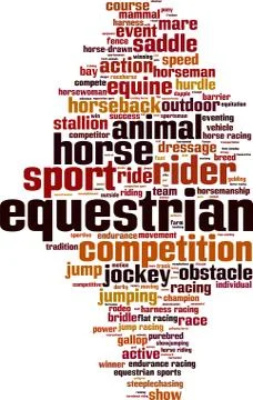 Equestrian word cloud Stock Illustration