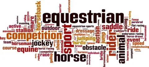 Equestrian word cloud Stock Illustration