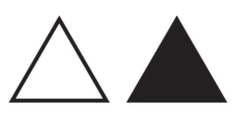 Equilateral triangle icon of vector outline line and silhouette triangle Stock-Illustration