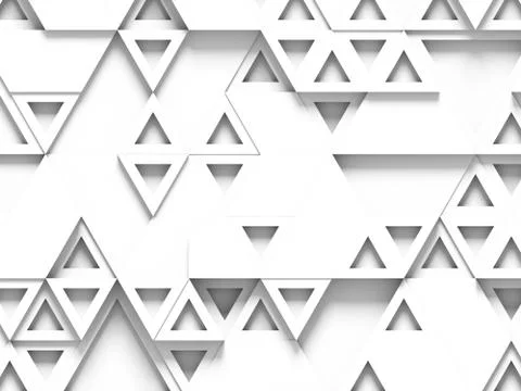 Equilateral triangles - white abstract background with shadows Illustrazione stock