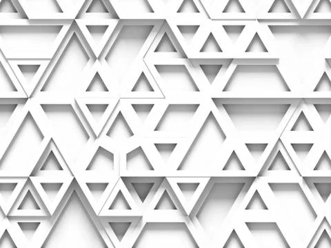 Equilateral triangles - white abstract background with shadows Stock Illustration