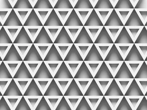 Equilateral triangles - white abstract background with shadows Stock Illustration