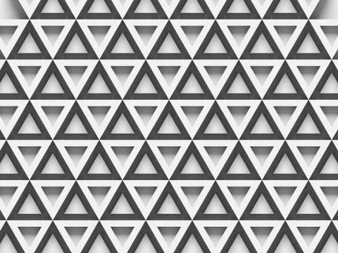 Equilateral triangles - white abstract background with shadows Stock Illustration