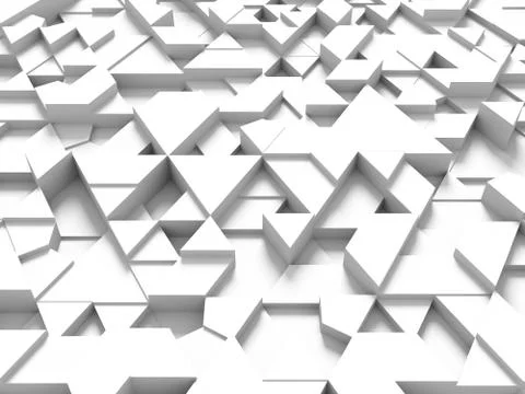 Equilateral triangles - white abstract background with shadows Stock Illustration