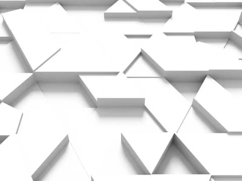 Equilateral triangles - white abstract background with shadows Stock Illustration