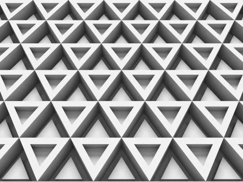 Equilateral triangles - white abstract background with shadows Stock Illustration