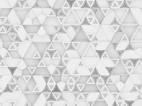 Equilateral triangles - white abstract background Foto stock