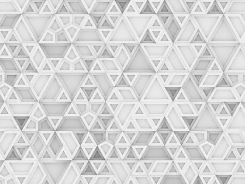 Equilateral triangles - white abstract background Foto stock