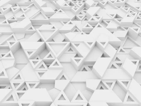Equilateral triangles - white abstract background Foto stock