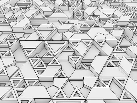 Equilateral triangles - white abstract background Foto stock
