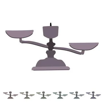 Equilibrium balance scale vector cartoon graphic Stock Illustration
