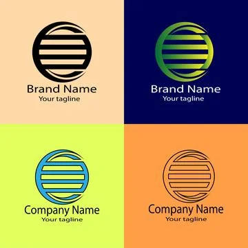 Equilibrium circle or horizon sphere logo design. Stock Illustration