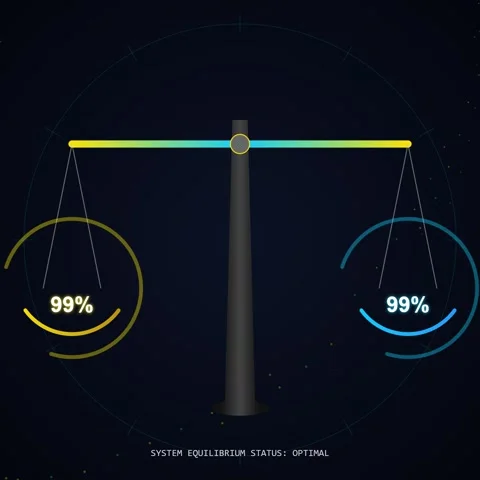 Equilibrium Scale Balance Concept: Precise Measurement and Perfect Balance .. Stock Footage 344776794