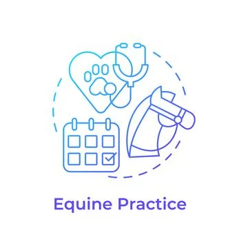 Equine practice gradient outline concept icon Stock Illustration