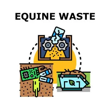 Equine waste processing and recycling management concept Stock Illustration