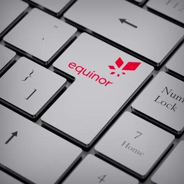 Equinor logo notebook keycap 3d illustration stock market editorial Stock Photos