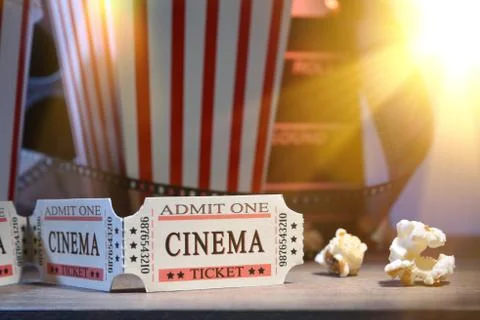 Equipment and elements of cinema front and horizontal composition closeup Stock Photos